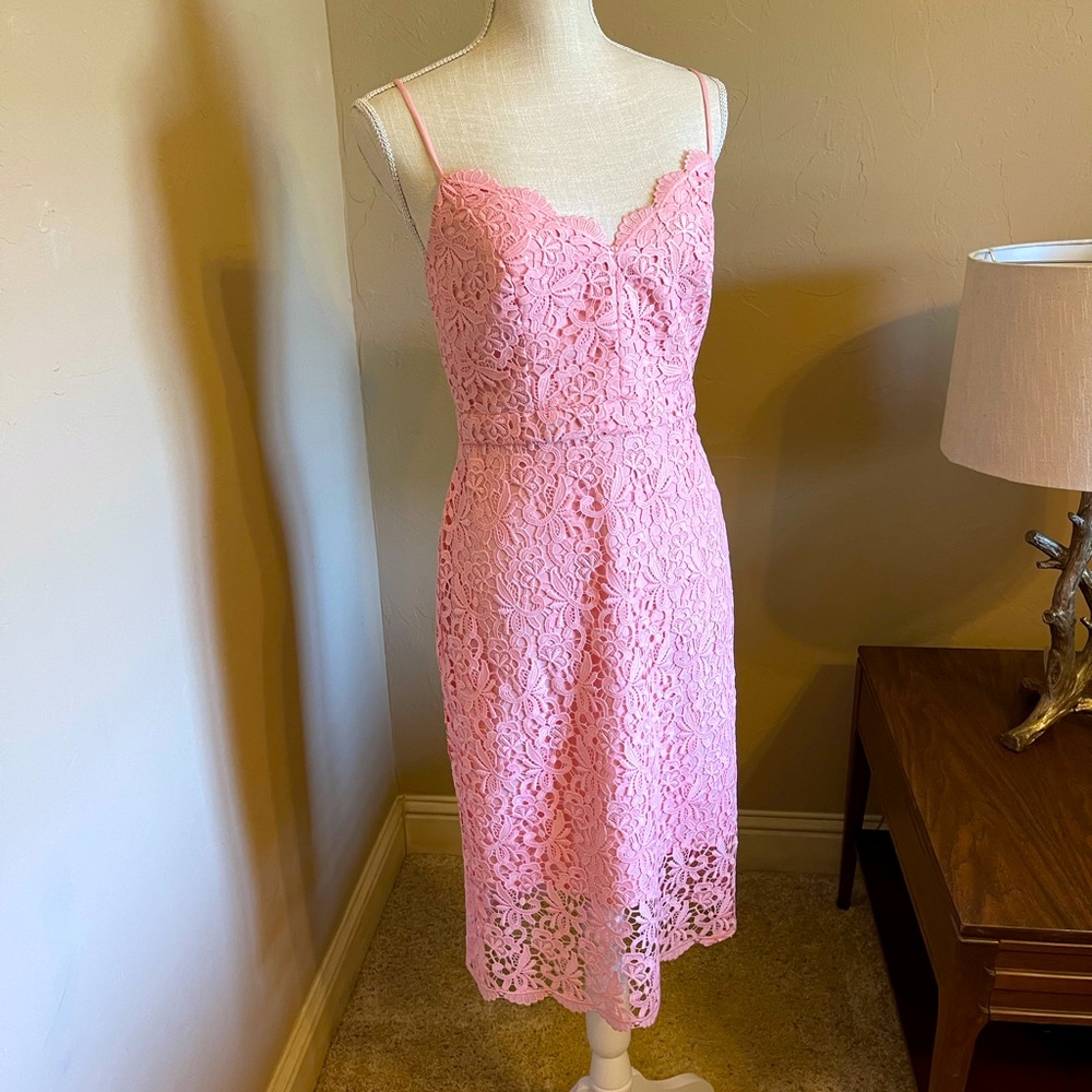 J Crew pink lace dress